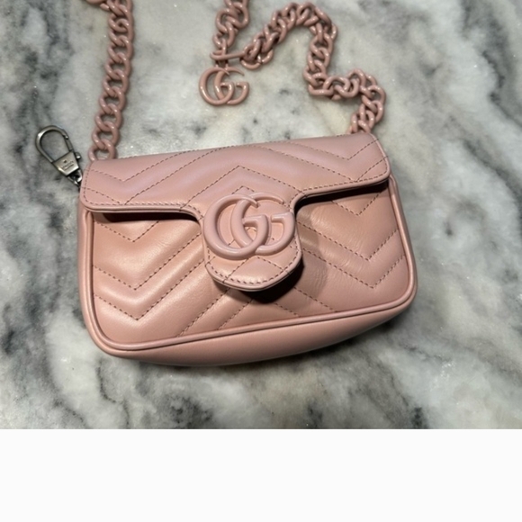 Gucci Handbags - Gucci Pink Quilted Leather Shoulder Bag